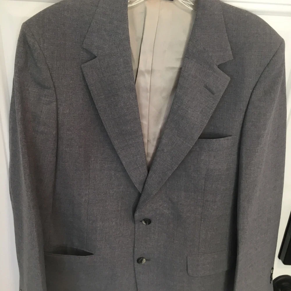 Vintage 70’s Johnny Carson Gray Mens Suit Blazer Tailored for KG Mens store